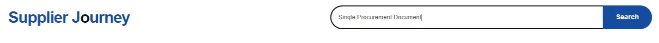 This image is a screenshot of the Supplier Journey. It shows that you can type keywords into the search bar at the top of any Supplier Journey to find more information on a particular topic.